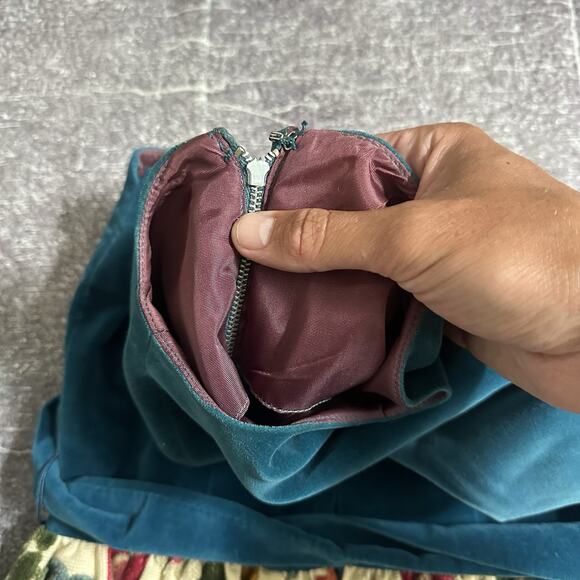 Women's Vintage 60s Velvet Elizabethan Crewel Embroidered Floral Sheath Dress S - Picture 7 of 8